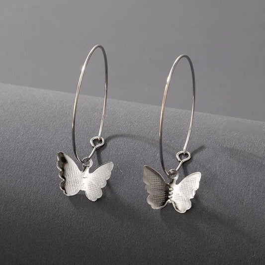 Butterfly Hoop Earrings