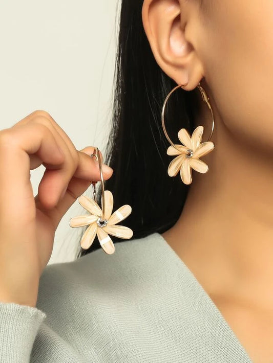Flower Hoop Earrings