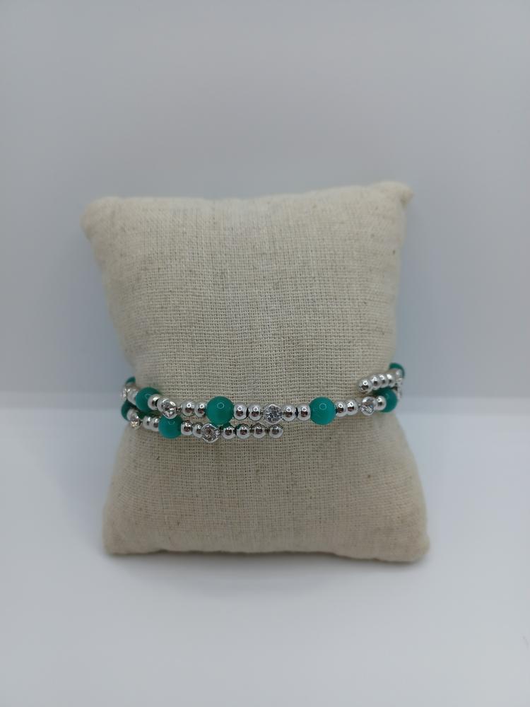Green Moonstone Coil Bracelet
