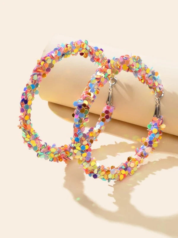 Sequin Hoop Earrings