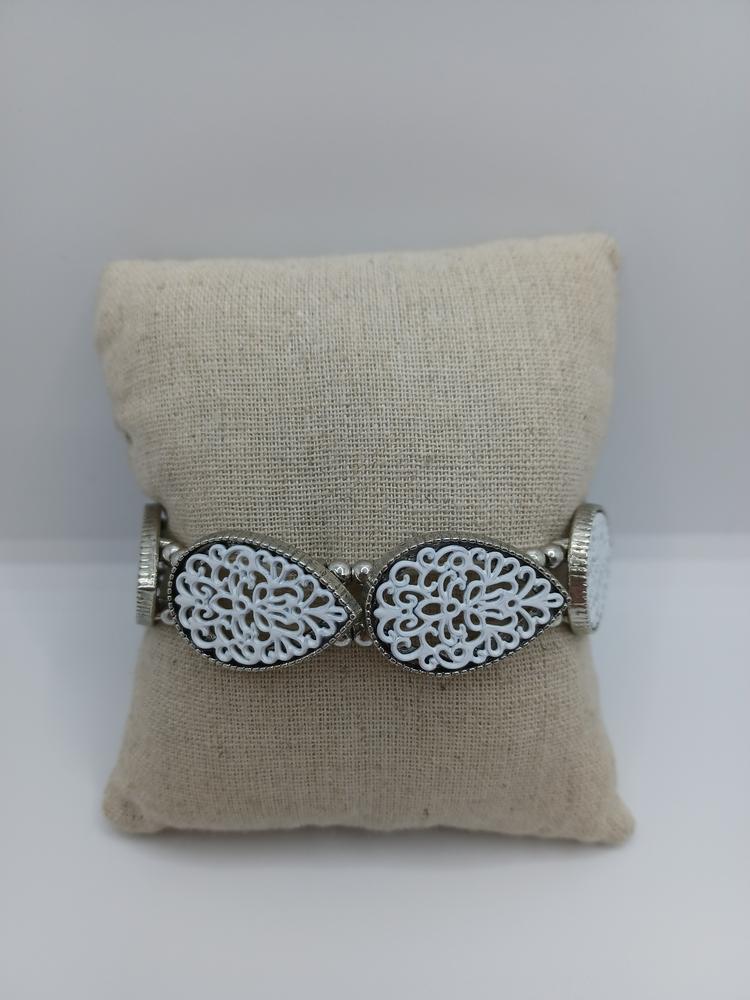 White Filigree Style Bracelet