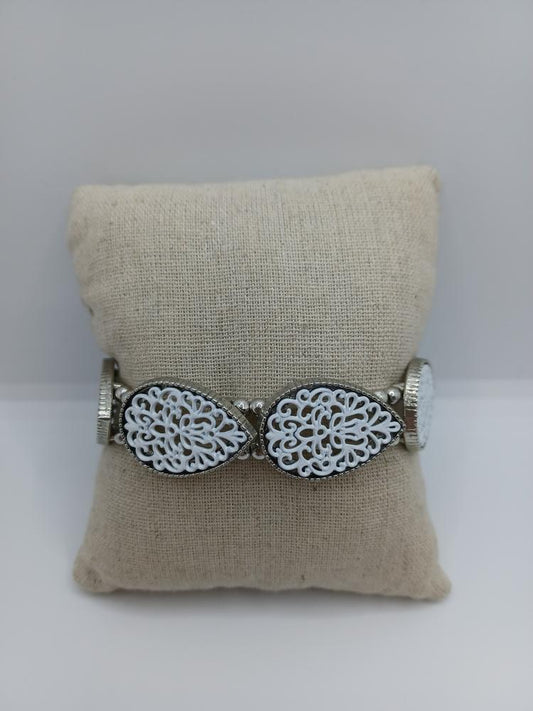 White Filigree Style Bracelet