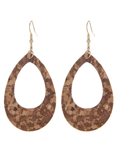 Tear Drop Cork Earrings