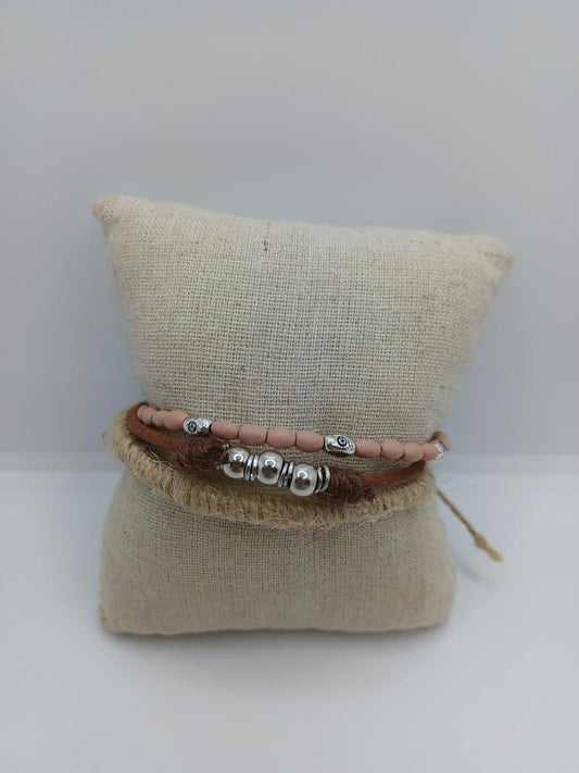 Pink Wooden Bracelet