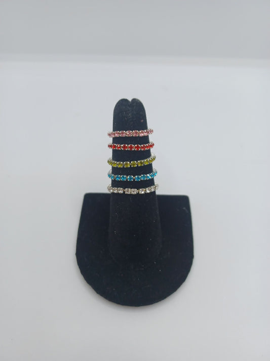 Stretch Rhinestone Ring Set