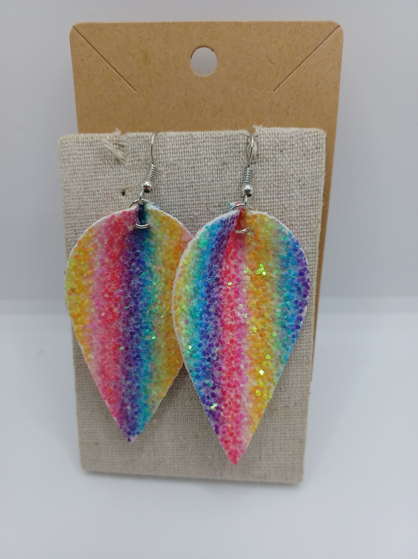 Leather Style Reverse Teardrop Earrings