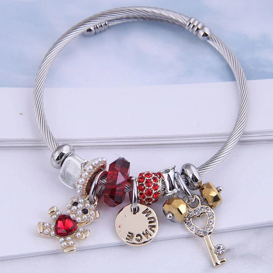 Coil Style Charm Bracelet