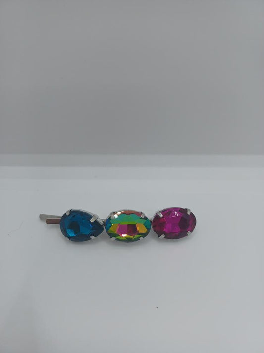 Pink, Blue, & Oil Spill Hair Clip