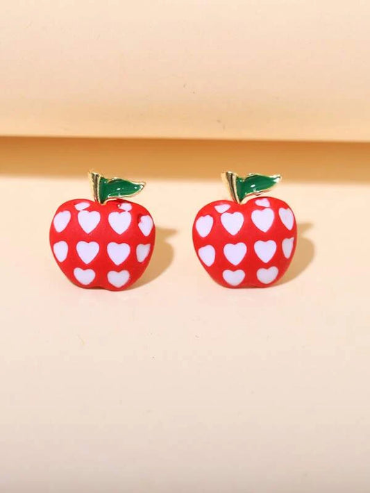 Post Back Apple Earrings