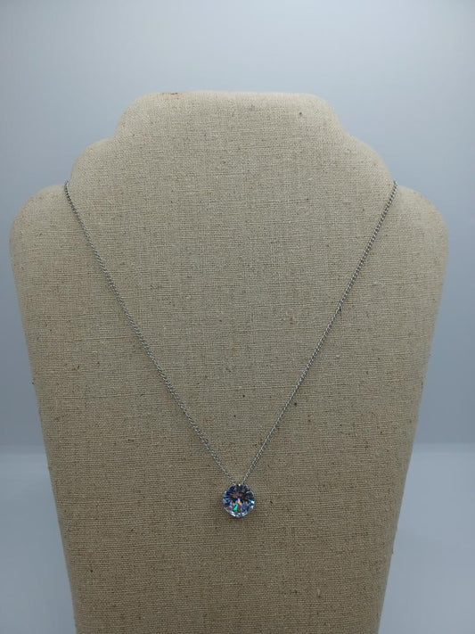 Solitare Rhinestone Pendant Necklace