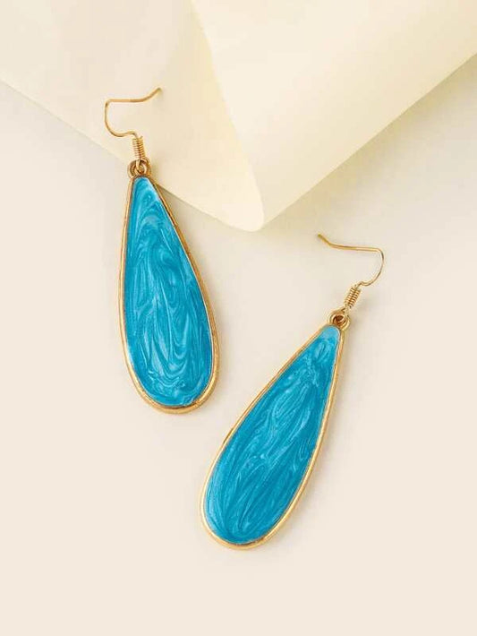 Blue Marbled Style Earrings