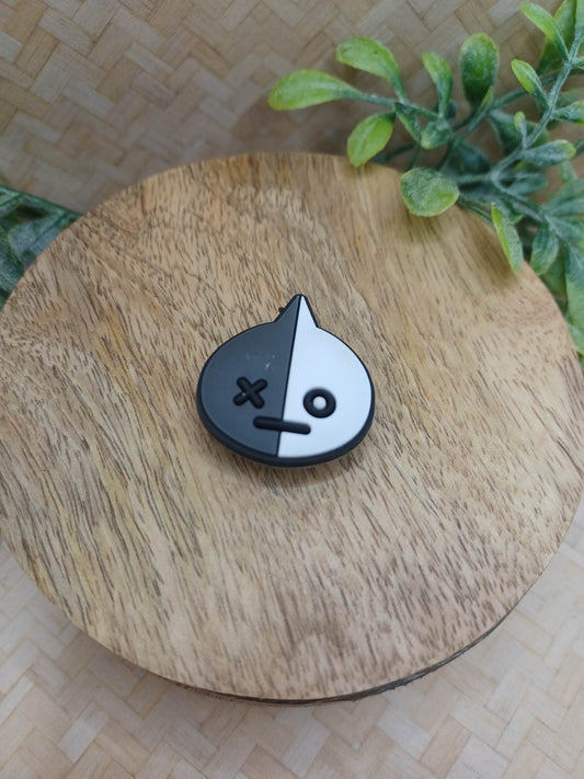 Grey & White Face Shoe Charm Accessory