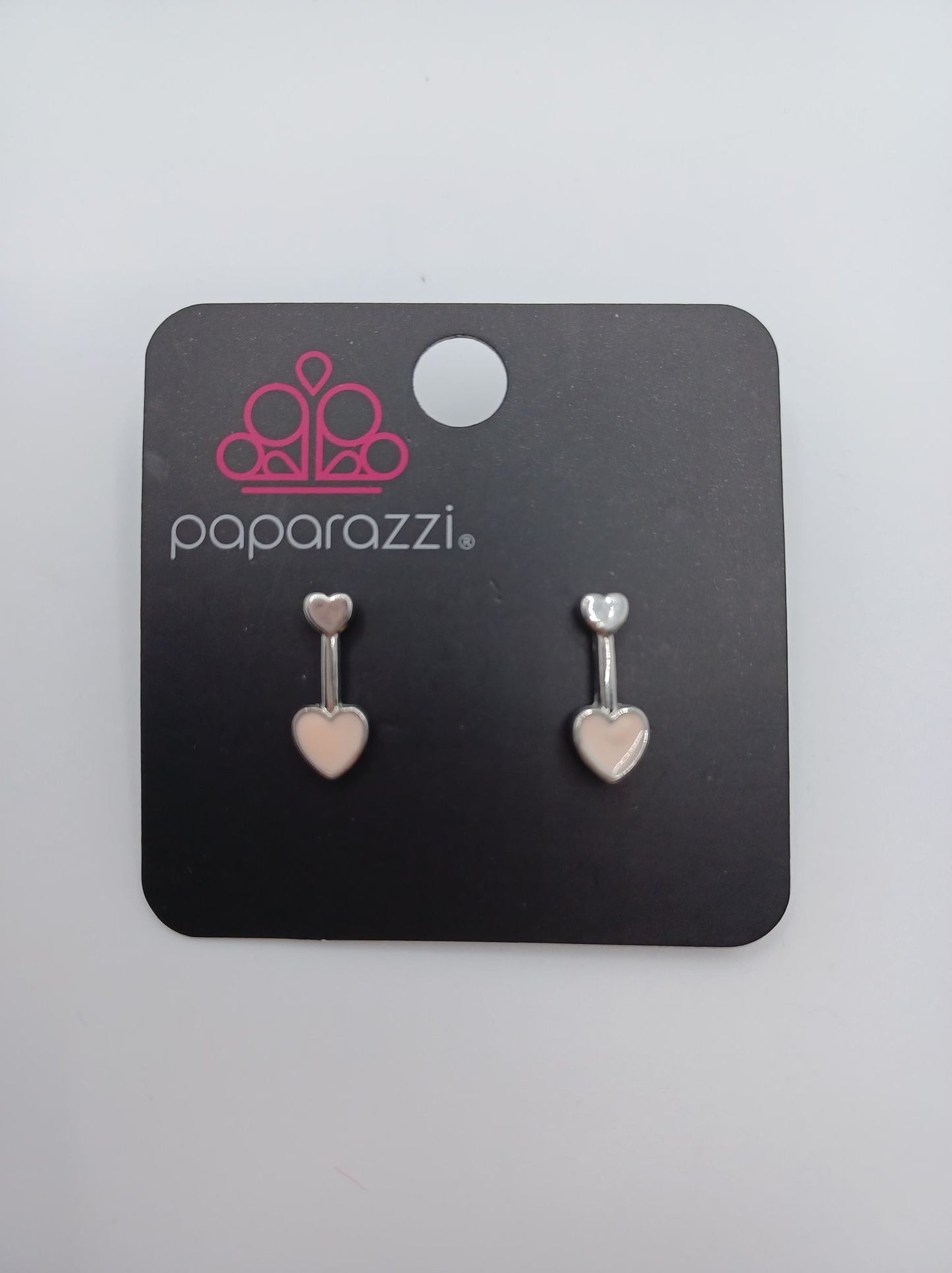 Silver & Pink Heart Earrings