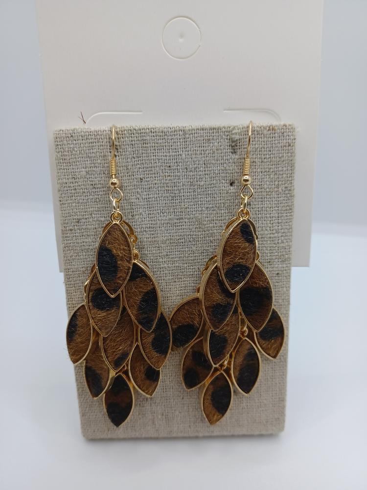 Leopard Faux Fur Layered Earrings