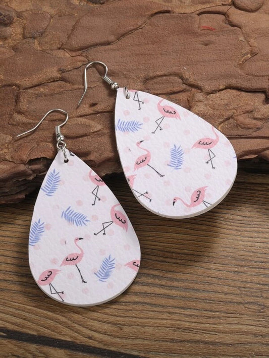 Blue & Flamingo Earrings