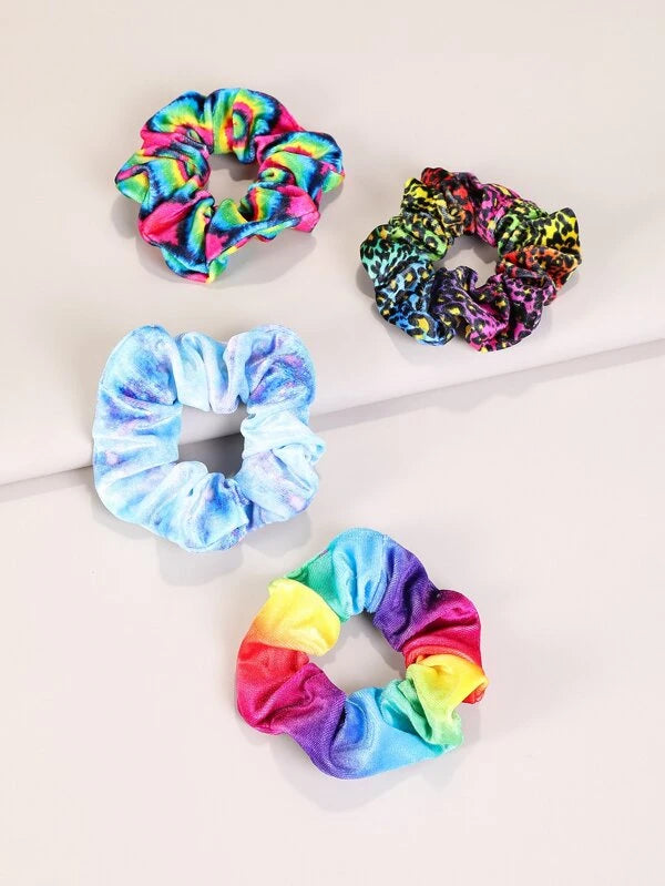 Velvet Style Multicolor Scrunci Set