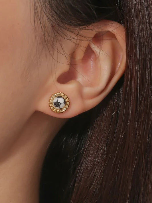 Gold Soccer Earrings