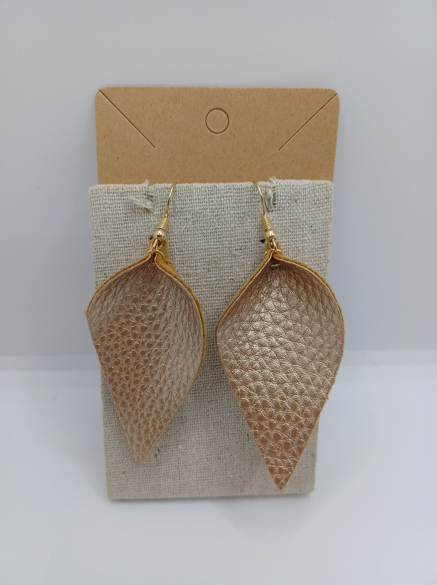 Leather Style Reverse Teardrop Earrings