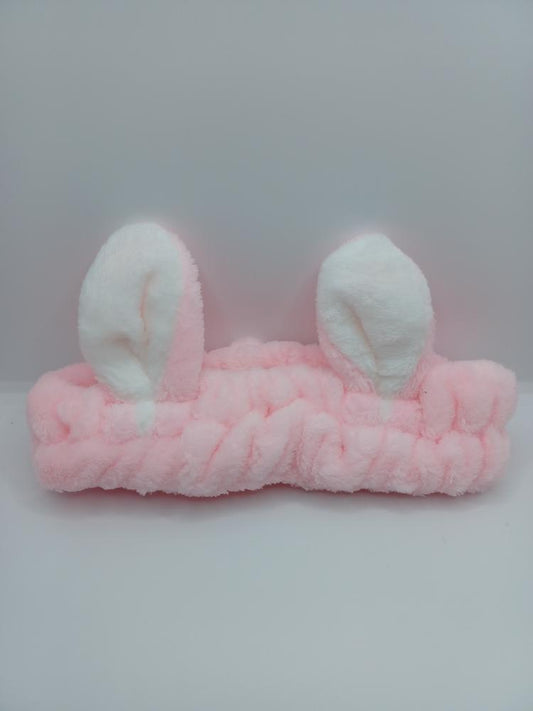Pink Bunny Rabbit Ears Spa Headband