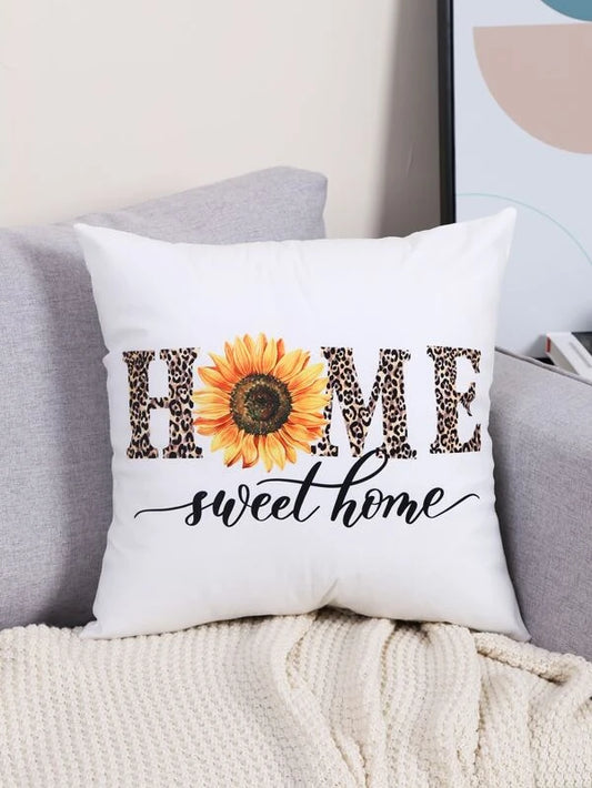 Sunflower Home Sweet Home Pillow Cover