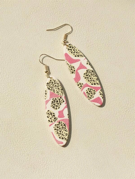 Pink & Leopard Print Earrings