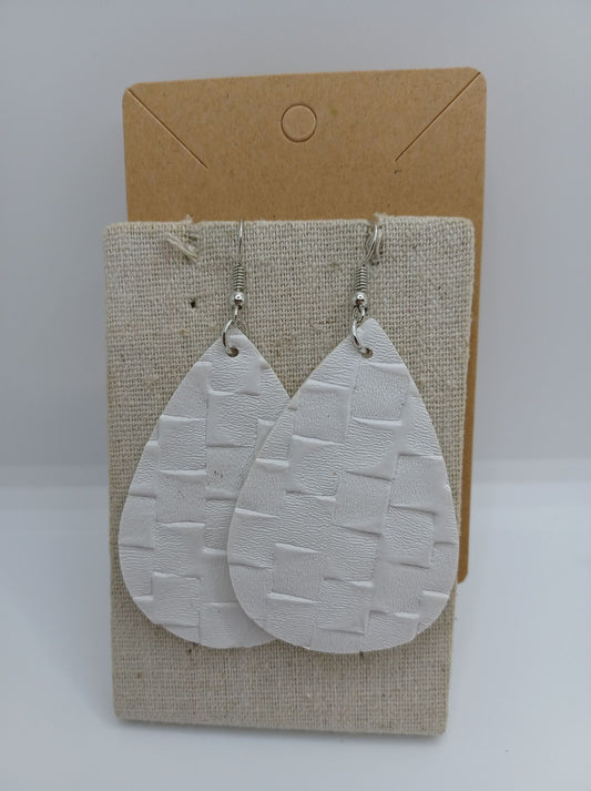 Basket Weave Leather Style Earrings