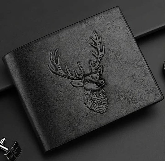 Black Deer Embossed Wallet