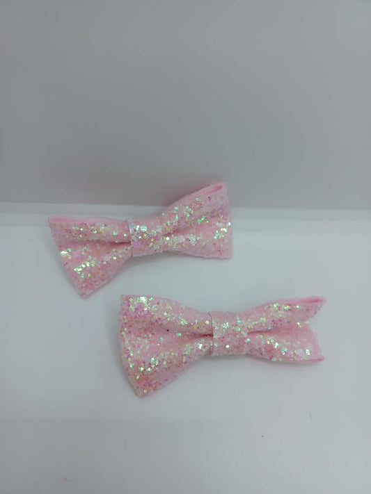 Pink Glitter Bow Set