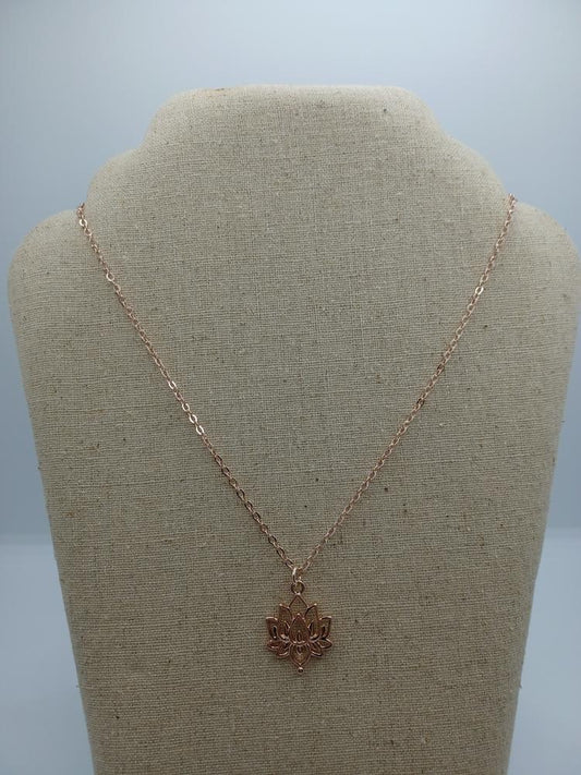 Rose Gold Lotus Necklace