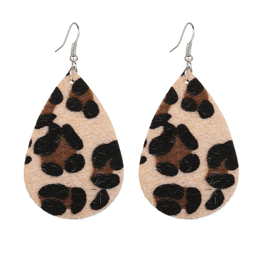 Faux Fur Leopard Earrings
