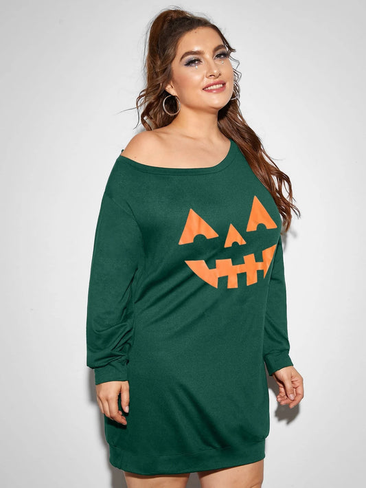 Green Jack O' Lantern Sweater Dress