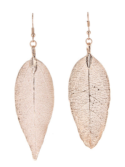 Rose Gold Leaf Earrings