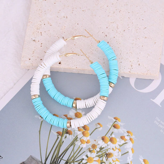 Colorful Disc Hoop Earrings
