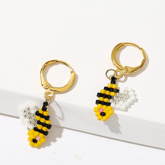 Bee Closed Hoop Style Earrings