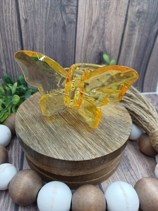 Yellow Butterfly Claw Clip