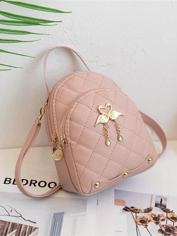 Pink Quilted Flamingo Handbag