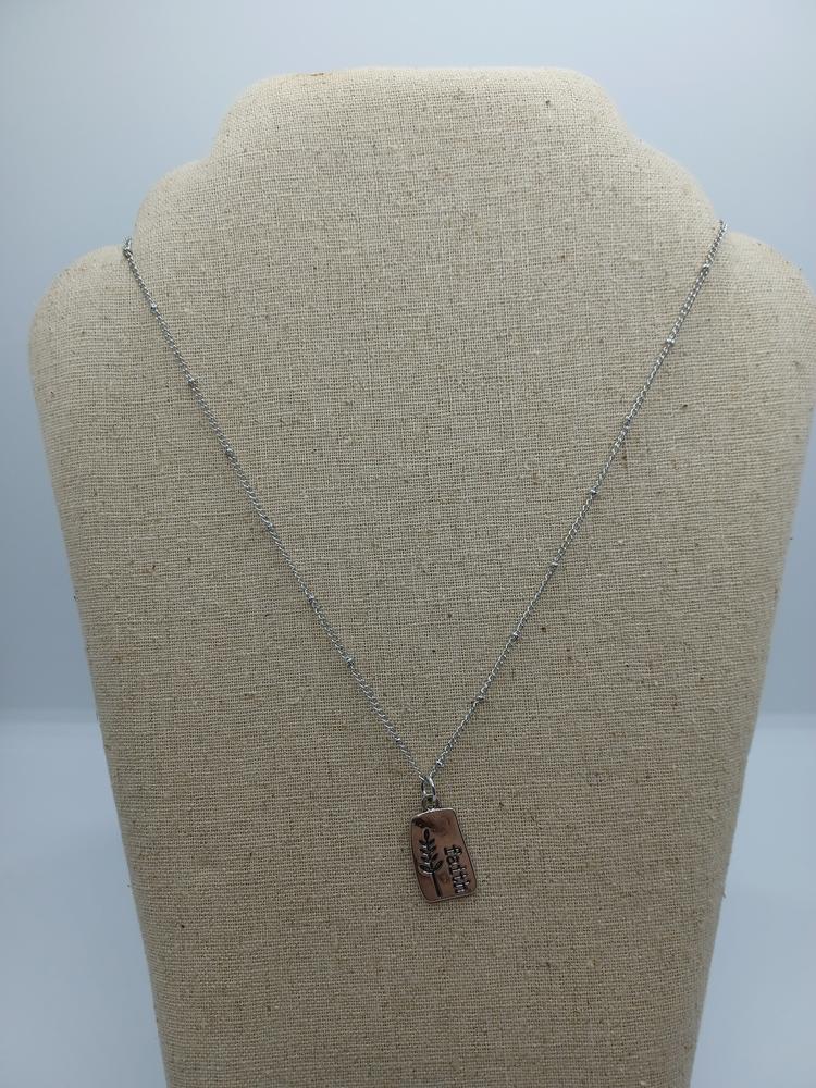 Silver "Faith" Necklace w/ Satellite Style Chain