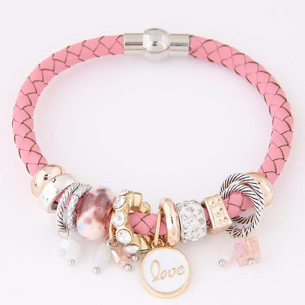 Magnetic Leather Style Charm Bracelet