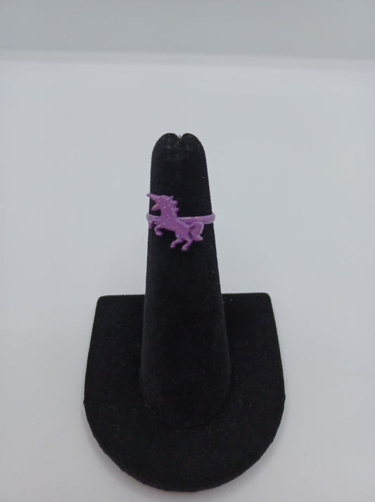 Purple Glitter Unicorn Ring