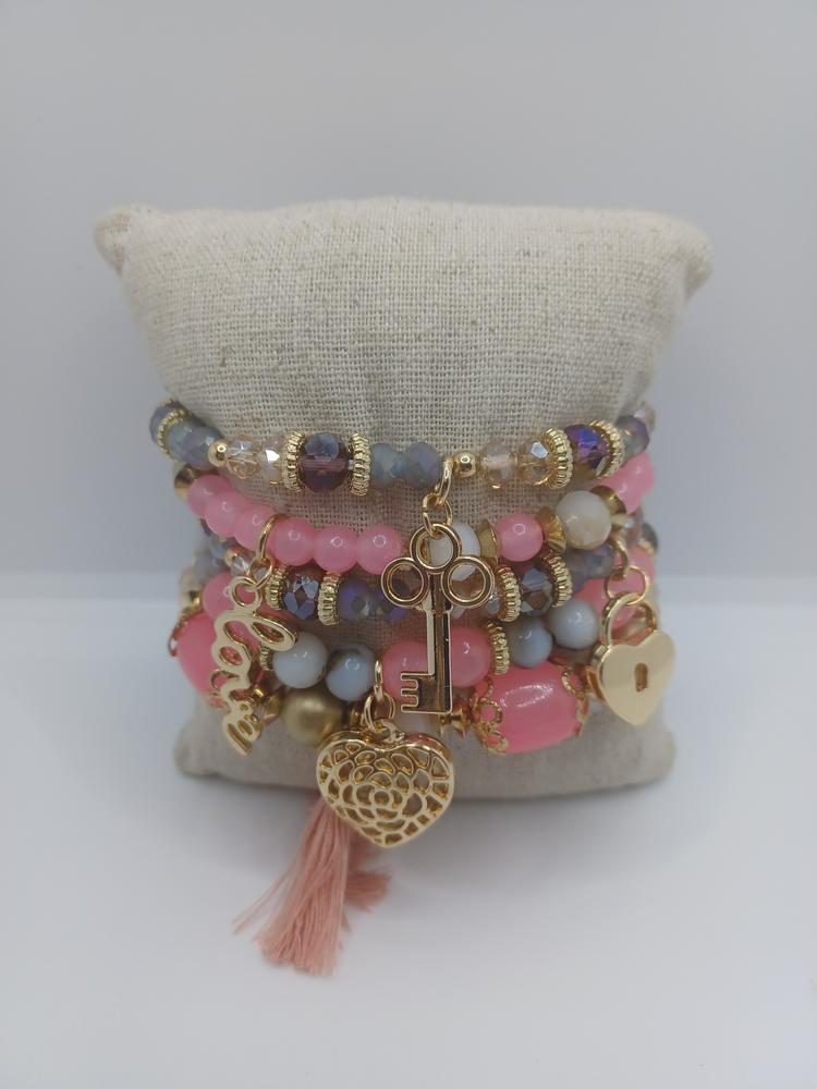 Pink Stretch Bracelet Set