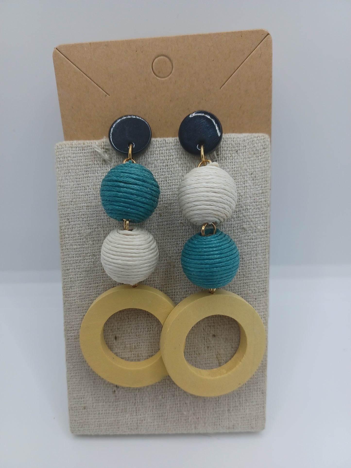 Wooden Post Back Earrings