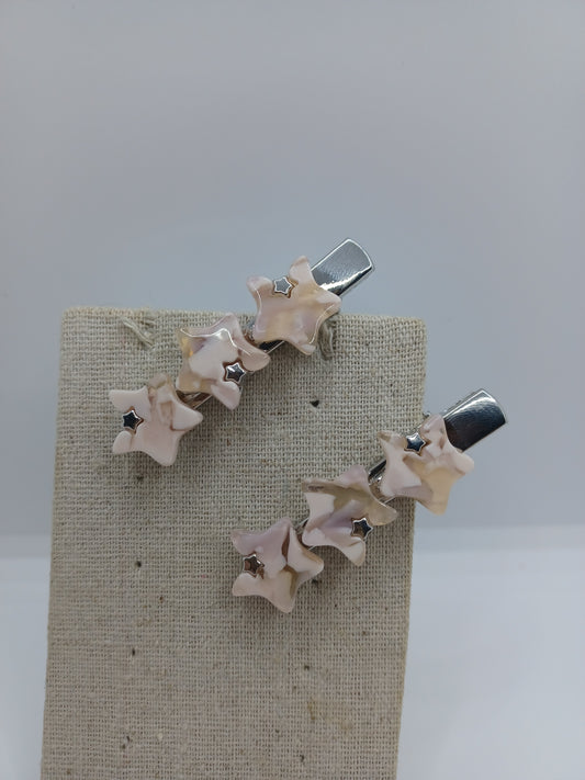 Marble Star Hair Clip Set