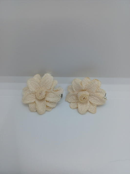 Beige Flower Hair Clip Set