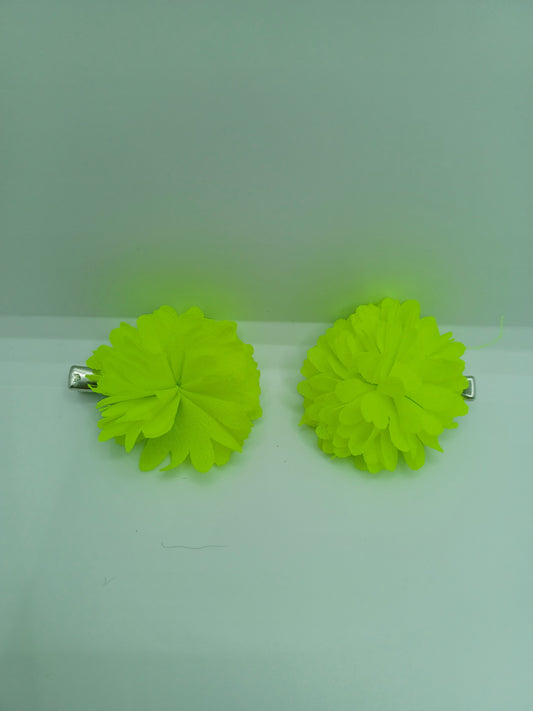 Neon Yellow Hair Clip Set