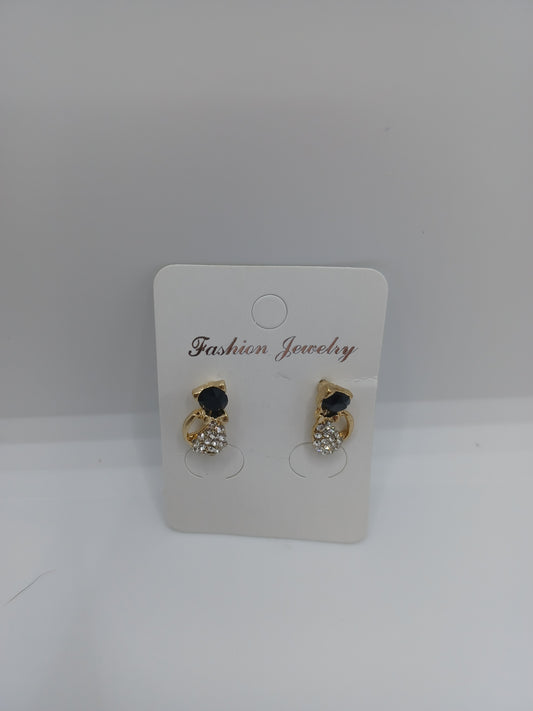 Cat Rhinestone Earrings