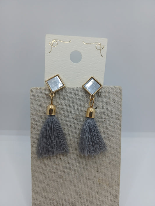 Grey Tassel Earrings