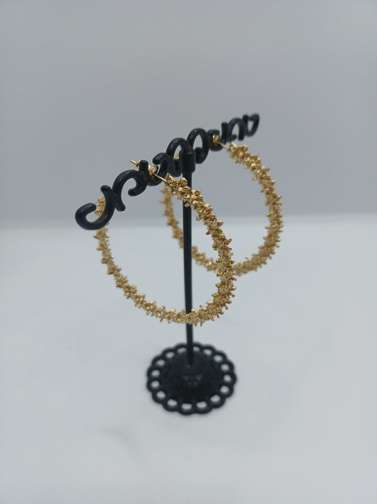 Gold Textured Hoop Earrings