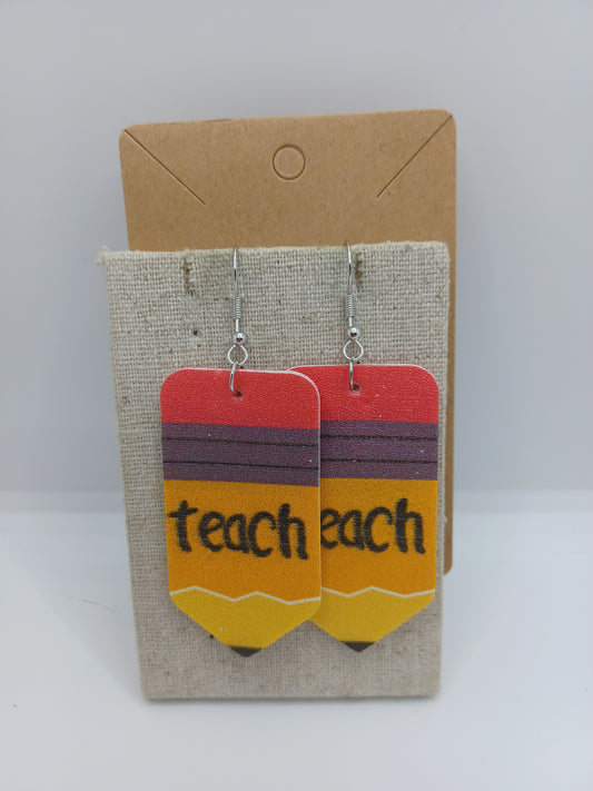 Teach Pencil Earrings