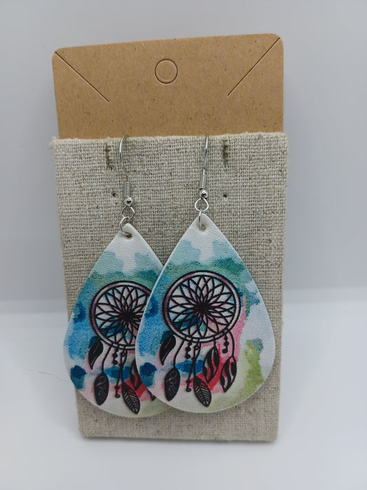 Dreamcatcher Leather Style Earrings