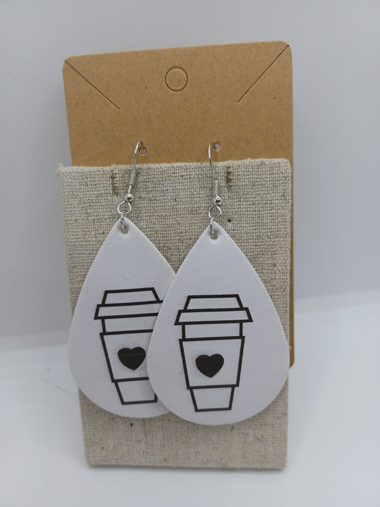 Coffee Leather Style Earrings